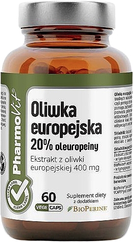 Dietary Supplement 'European Olive', 60pcs - Pharmovit Clean Label — photo N1