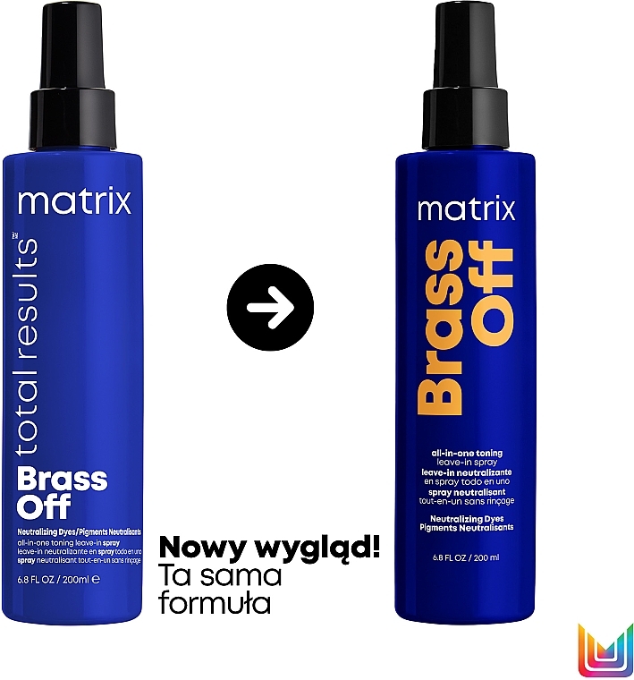 Color Protection Spray for Cold Blonde - Matrix Total Results Brass Off All-In-One Toning Leave In Spray — photo N2