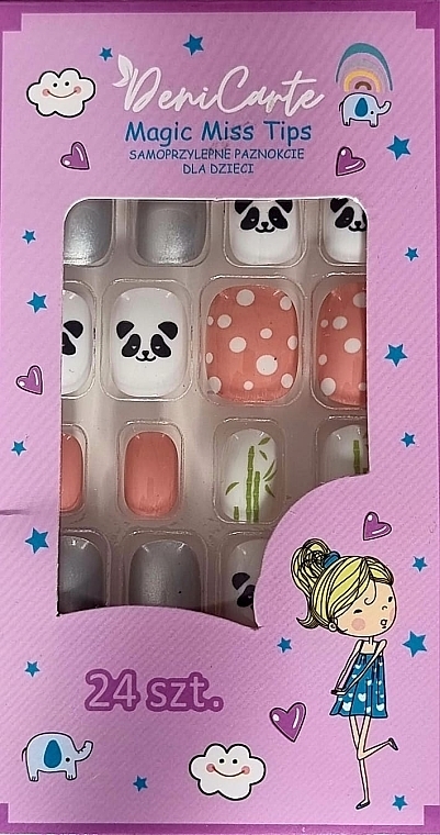 Panda & Bamboo False Nails for Kids, 964 - Deni Carte Magic Miss Tips — photo N1