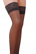 Stockings with Lace Band ST003, 17 Den, moka - Passion — photo N1