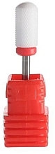 Ceramic Nail Drill Bit, red - Jafra-Nails Rounded Cylinder — photo N2