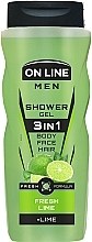 Shower Gel 3 in 1 - On Line Men Fresh Lime Shower Gel — photo N1