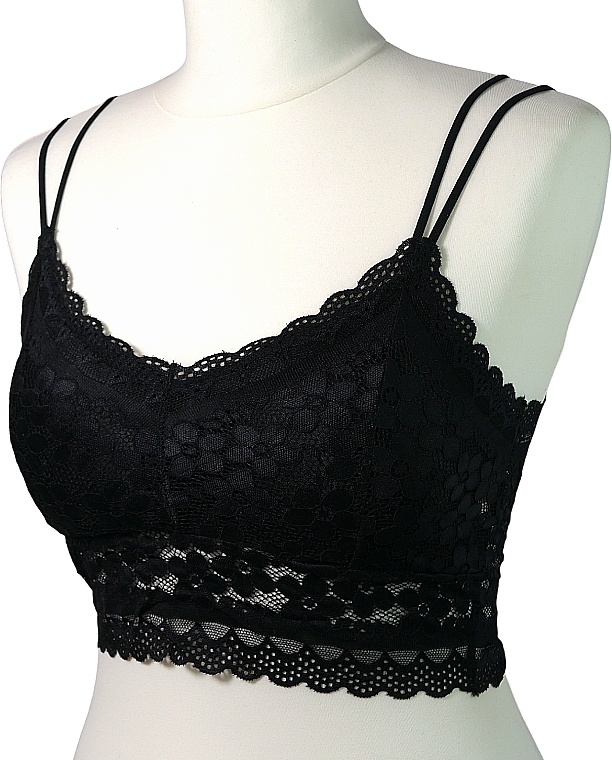 Patterned Lace Top, black - Lolita Accessoires — photo N3