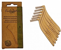Bamboo Interdental Brushes, size C (0,8 mm), 6 pcs - Curanatura Interdental Toothbrush — photo N1