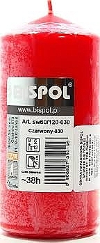 Cylindrical Candle 60x120 mm, red - Bispol — photo N1