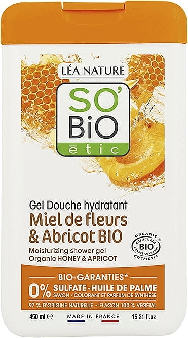 Honey & Apricot Shower Gel - So'Bio Etic Honey & Apricot Moisturizing Shower Gel — photo N1