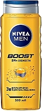 Body, Face & Hair Wash 3in1 - Nivea Men Boost Shower Gel — photo N2