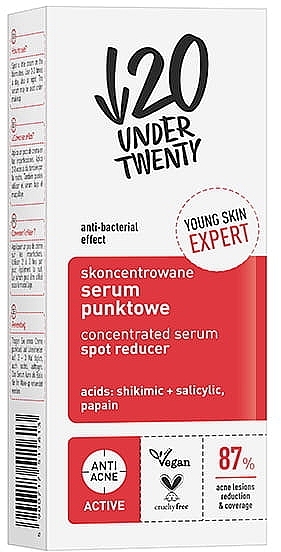 Concentrated Spot Face Serum - Under Twenty Anti! Acne Concentrated Serum Spot Reducer — photo N2