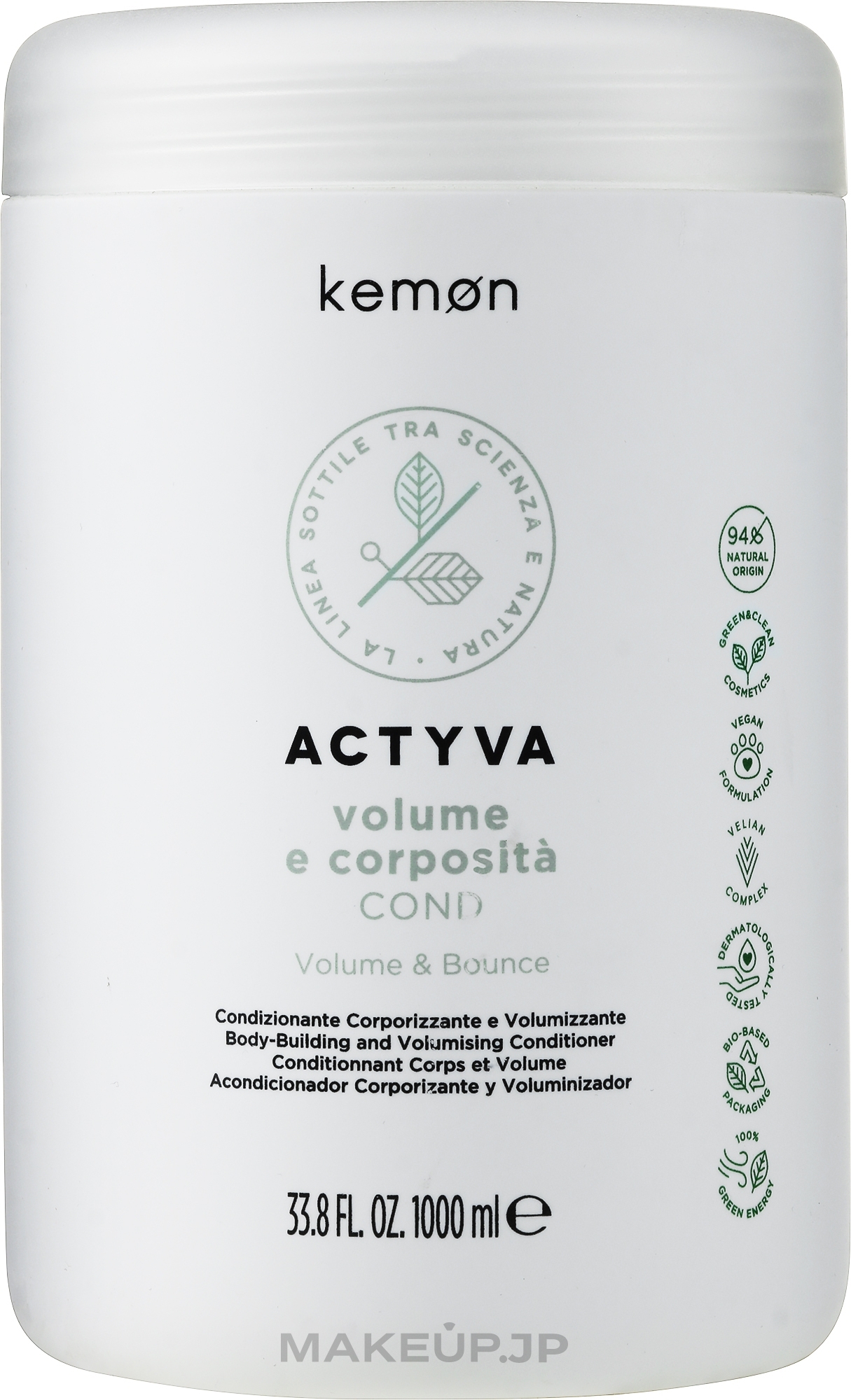 Hair Volume Conditioner - Kemon Actyva Volume e Corposita Cond — photo 1000 ml