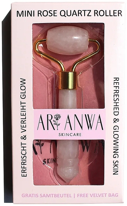 Rose Quartz Face Massage Roller - ARI ANWA Skincare Mini Rose Quartz Roller — photo N1