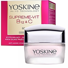 Fragrances, Perfumes, Cosmetics Moisturizing Anti-Wrinkle Day Cream 60+ - Yoskine Supreme-Vit B12 & C Anti-Aging Vitamin Filler Cream