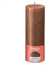 Fragrances, Perfumes, Cosmetics Shimmering Cylinder Candle, 190/68 mm, copper - Bolsius Shimmer Rustic Candle Copper