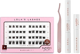 Fragrances, Perfumes, Cosmetics セット - Lola's Lashes Fluffy Russian Diy Lash Extensions Starter Set (bond/seal/2x3.5ml + remover/4ml + eyelashes/40pcs + applicator/1pcs)