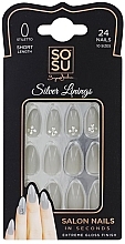 Fragrances, Perfumes, Cosmetics Fake Nails Set - Sosu by SJ False Nails Short Stiletto Silver Linings