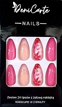 Fragrances, Perfumes, Cosmetics Almond Nail Tips, 24 pcs - Deni Card Nails 9980