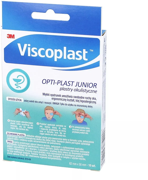 Ophthalmic Patches, 62 x 50 mm, 10 pcs. - Viscoplast Opti-Plast Junior — photo N3