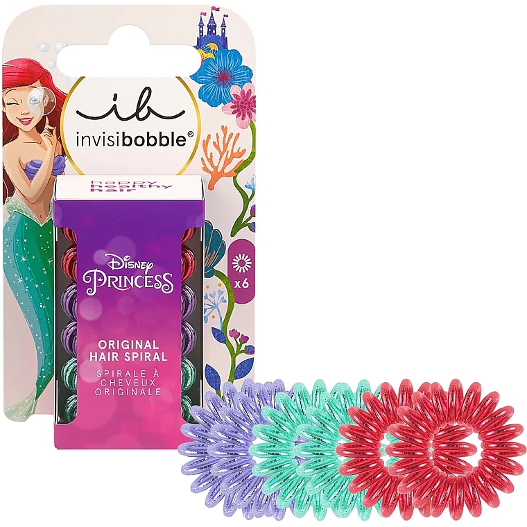 Hair Tie Set, 6 pcs. - Invisibobble Kids Original Disney Princess Ariel	 — photo N1