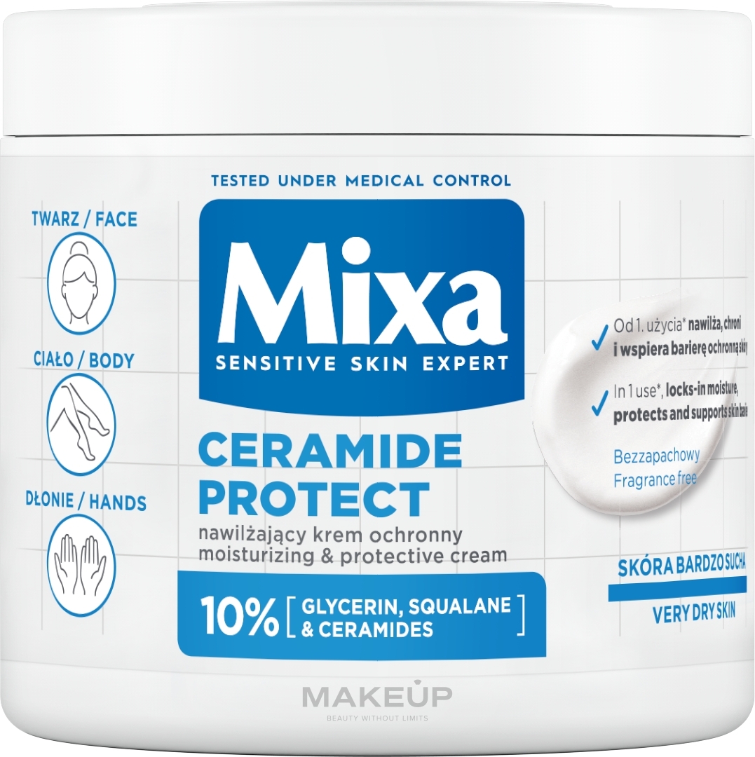 Moisturizing Body Cream - Mixa Ceramide Protect Moisturizing & Protective Cream — photo 400 ml