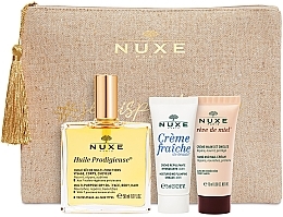 Fragrances, Perfumes, Cosmetics Set - Nuxe Instinctive Huile Prodigieuse (d/oil/50ml + f/cr/15ml + h/cr/15ml + bag)