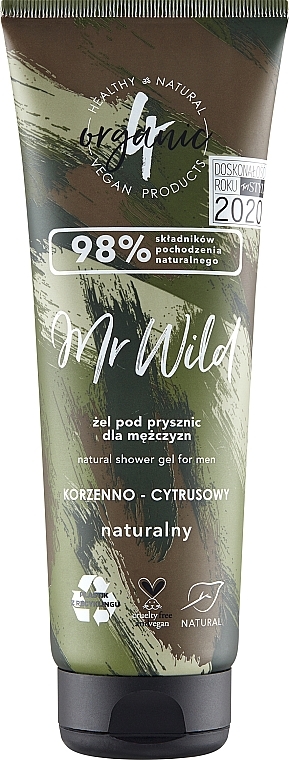 Men Natural Shower Gel with a Spicy-Citrus Aroma - 4Organic Mr Wild — photo N1