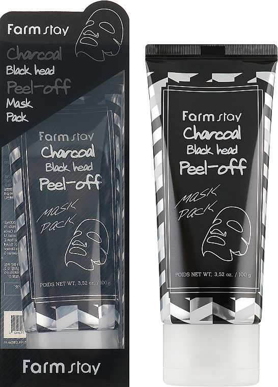 Cleansing mask-film with charcoal - FarmStay Charcoal Black Head Peel-off Mask Pack — photo N1