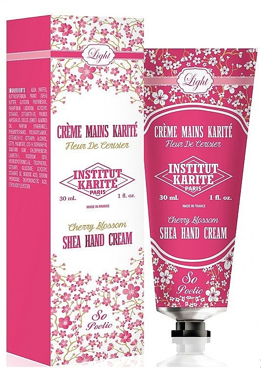 Hand Cream - Institut Karite Fleur de Cerisier Light Shea Hand Cream Individual Box — photo N1