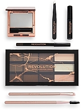 Eyebrow Makeup Gift Set, 8 items - Makeup Revolution Brow Shaping Kit With Bag Gift Set — photo N3