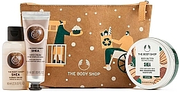 Fragrances, Perfumes, Cosmetics Set - The Body Shop Nutty & Nourishing Shea Mini Gift (sh/gel/60ml + b/butter/50ml + h/cr/30ml + bag/1pcs)