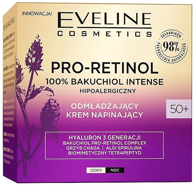 Rejuvenating Face Cream 50+ - Eveline Cosmetics Pro-Retinol 100% Bakuchiol Rejuvenating Cream — photo N1