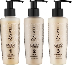 Fragrances, Perfumes, Cosmetics Set - Raywell Kit Botox Hair Gold Kit (shm/150 ml + cond/150 ml + cr/150 ml)