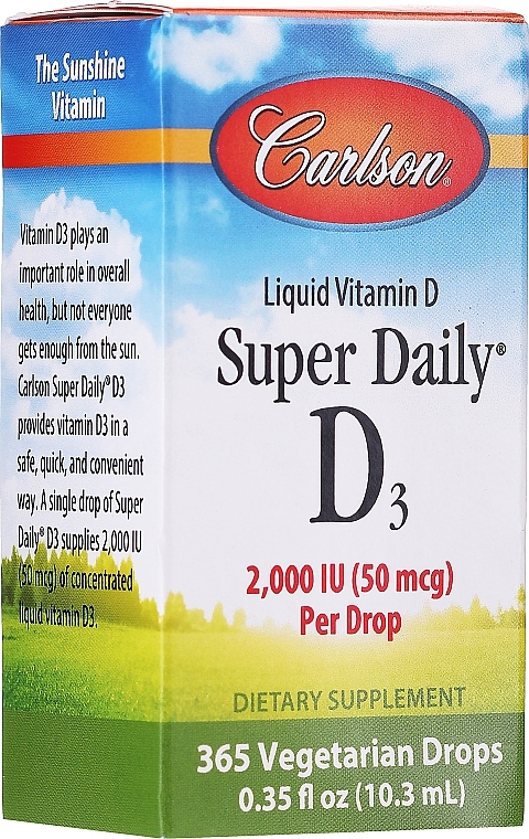 Liquid Vitamin D3, 2000 mg - Carlson Labs Super Daily D3 — photo N2