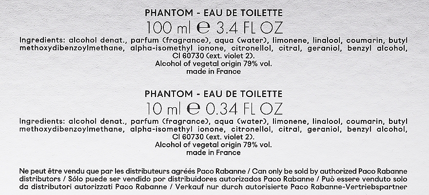Paco Rabanne Phantom - Set (edt/100ml + edt/10ml) — photo N3