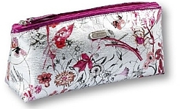 Fragrances, Perfumes, Cosmetics Makeup Bag "Silver Meadow", 94293, red flower - Top Choice