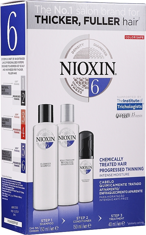 Set - Nioxin Hair System 6 Kit (shm/150ml + cond/150ml + treat/40ml) — photo N1