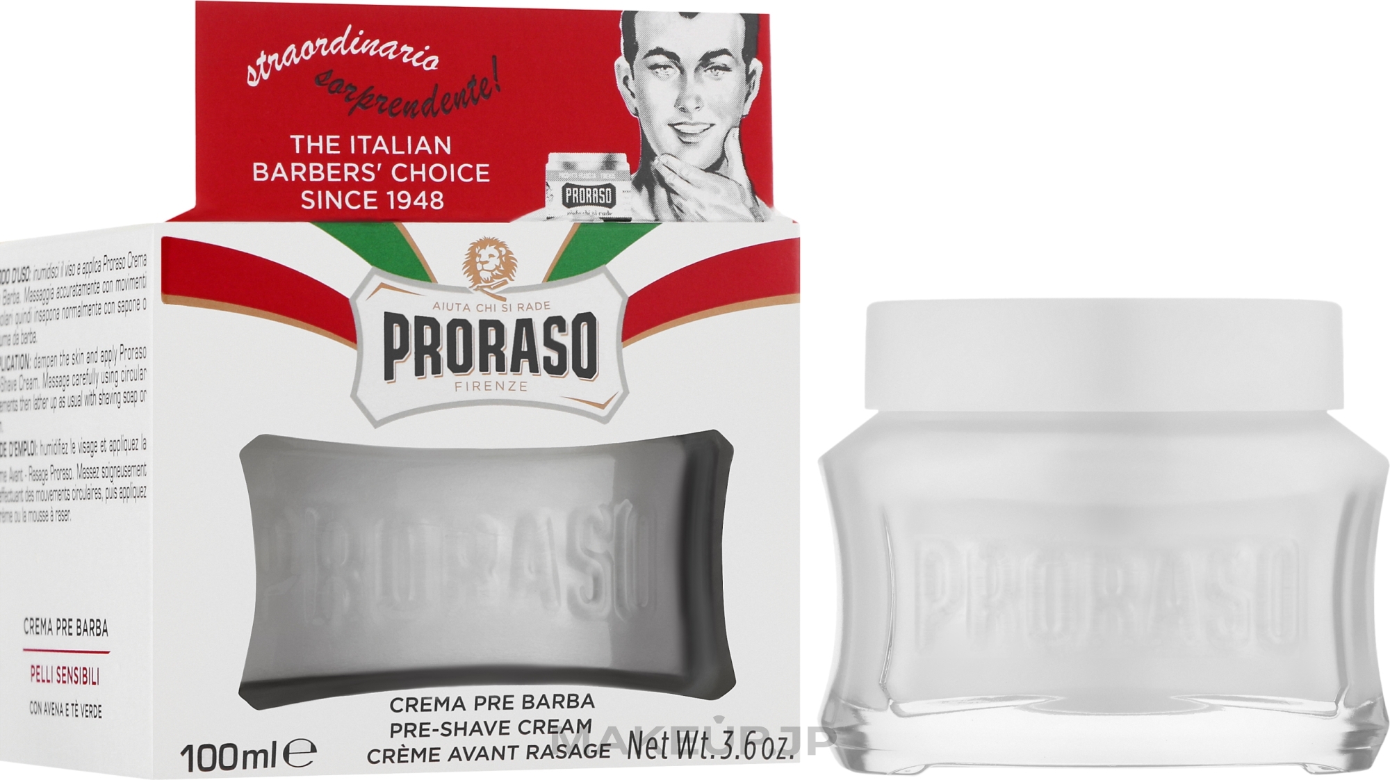 Shaving Cream for Sensitive Skin - Proraso White Pre-Shave Cream — photo 100 ml