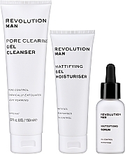 Set - Revolution Skincare Man Goodbye Shine Gift Set (f/ser/30ml + f/clean gel/150ml + f/gel/75ml) — photo N3
