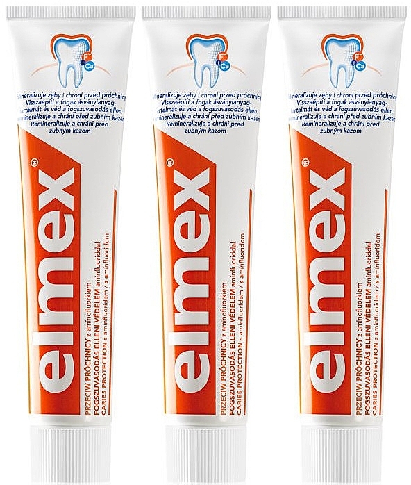 Set - Elmex Toothpaste Caries Protection (toothpaste/3x75ml) — photo N1