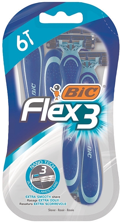 Shaving Razor, 6pcs - Bic 3 Hybrid Extra Life — photo N1