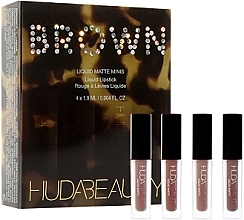 Fragrances, Perfumes, Cosmetics Set - Huda Beauty Brown Obsessions Liquid Matte Minis (4 x l/gloss/2ml)