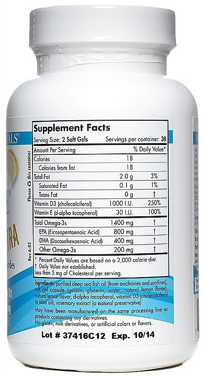 Dietary Supplement with Lemon Taste "Omega + D3" 1480mg - Nordic Naturals Ultimate Omega Xtra — photo N2