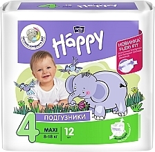 Fragrances, Perfumes, Cosmetics Baby Diapers 8-18 kg, size 4, 12 pcs - Bella Baby Happy Maxi