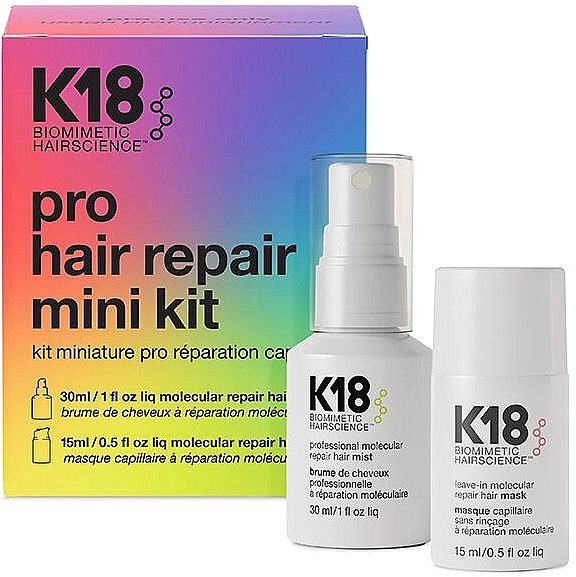 Set - K18 Hair Pro Repair Mini Kit (h/mist 30 ml + h/mask 15 ml) — photo N1