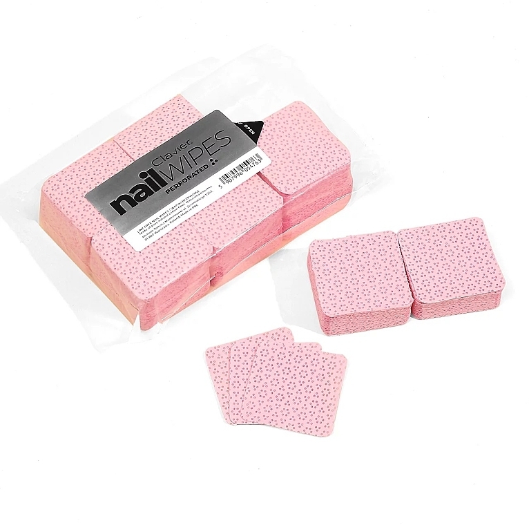 Nail Wipes, perforated pink flowers, 600 pcs - Clavier Nail Wipes Perforared — photo N1