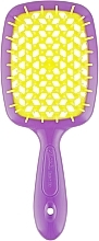 Fragrances, Perfumes, Cosmetics Hair Brush, violet with neon-yellow - Janeke Superbrush