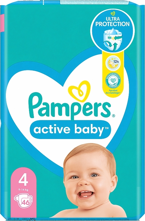 Active Baby 4 Diapers (9-14 kg), 46 pcs. - Pampers — photo N8
