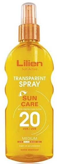 Body Sunscreen Spray - Lilien Sun Active Transparent Spray SPF 20 — photo N9