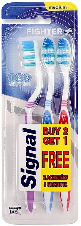 Set - Signal Fighter Tooth Brush 3 Pack (tooth/brush/3pcs) — photo N1
