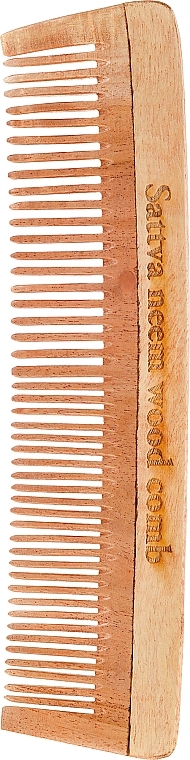 Wooden Hair Comb, 19 cm - Sattva Neem Wood Comb — photo N1