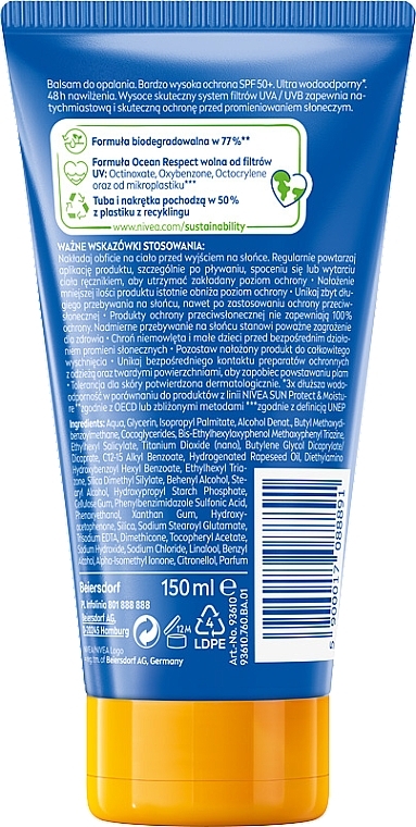 Sunscreen Body Lotion - Nivea Sun Protect & Moisture Lotion SPF 50 — photo N2