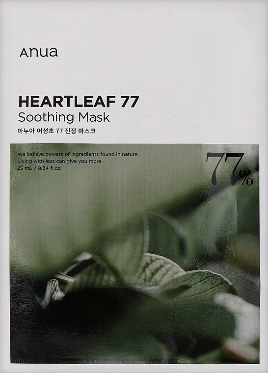 Houttuynia Soothing Sheet Mask - Anua Heartleaf 77% Soothing Sheet Mask — photo N1